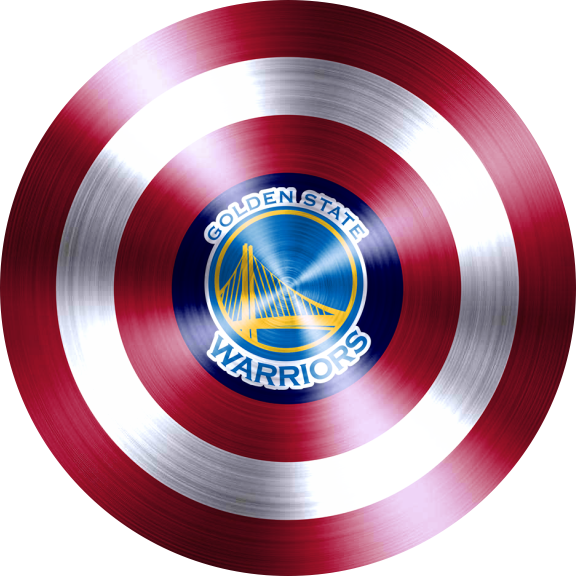 Captain American Shield With Golden State Warriors Logo vinyl decal